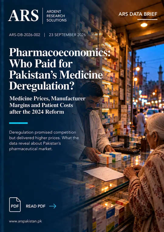 Cover of ARS Data Brief ARS-DB-2026-002: Pharmacoeconomics: Who Paid for Pakistan’s Medicine Deregulation?