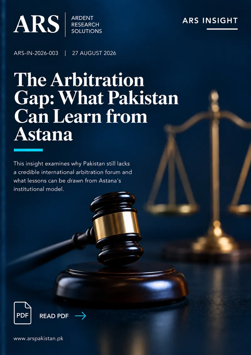 Cover of ARS Insight ARS-IN-2026-003: The Arbitration Gap: What Pakistan Can Learn from Astana